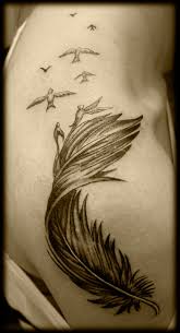 In native american cultures, feathers are believed to have power and deep significance and are often used ceremonially. Feather Turning Into Birds Tattoo