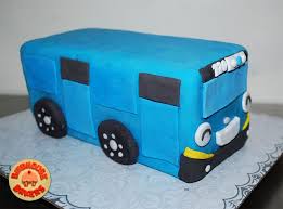 Tayo The Little Bus Dark Chocolate Cake With Dark Chocolate Filling Tayo The Little Bus Boy Birthday Cake Little Bus