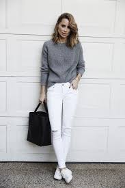W H I T E Anine S World Smart Casual Work Outfit Smart Casual Women White Jeans Outfit