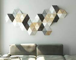 Wall Sculpture Above Bed Decor White And Gray Wall Art Etsy Wooden Wall Decor Decorative Wall Sculpture Geometric Wall Decor