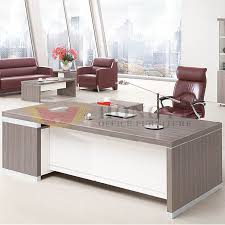 Hot Item L Shape Silver Pine Wooden Executive Office Table Of High Quality Hy Nnh Jt04 Office Table Design Corporate Office Design Office Furniture Design