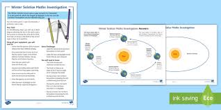 When winter solstice occurs in the southern hemisphere it experiences its longest night and shortest day of the year. Ks2 Maths Investigation Worksheet Winter Solstice