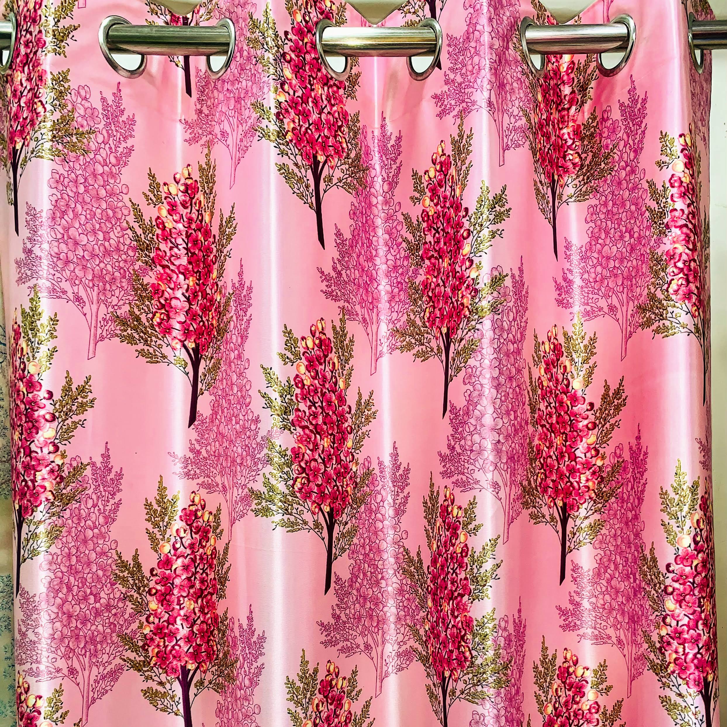 Floral pink overall curtain product image