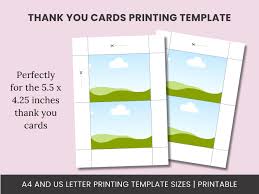 Printing Template, 5.5x4.25 Thank You Cards, Printing Guide Canva Template,  Blank Thank You Cards Canva Template, Thank You Cards Template