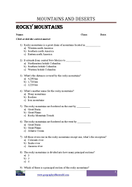 The Rocky Mountains Questions And Answers Geography Worksheets Geography Worksheets Social Studies Worksheets Geography