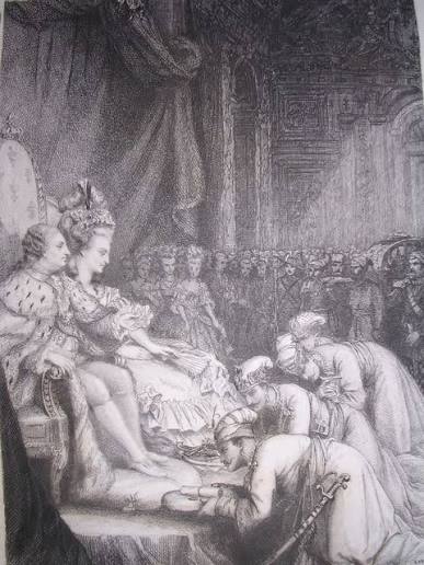 Tea at Trianon: Louis XVI and Marie-Antoinette Receive the Ambassadors of Tipu Sultan, 1788.