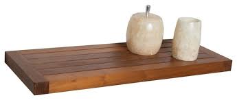 Only 1 available and it's in 6 people's carts. The Original 24 Moa Teak Flat Wall Shelf Contemporary Bathroom Shelves By Aquateak Houzz