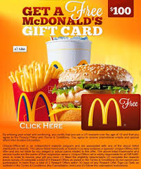 Free $100 mcdonalds gift card. 100 Mc Donalds Gift Card Home Facebook