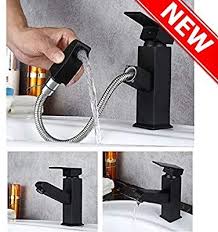 Only 4 left in stock. Bathroom Faucet Vessel Sink Faucet Matte Black Bathroom Faucet With Pull Out Sprayer Kitchen Sink F Kitchen Sink Faucets Bathroom Sink Faucets Bathroom Faucets