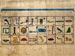 Hier finden sie eine leichte einführung in die geheimschrift der ägypter, mit der sie schon nach wenig übung selbst in hieroglyphenschrift schreiben können. Agyptische Hieroglyphen Alphabet Auf Einem Papyrus Fototapete Fototapeten Textur Effekt Alterungsprozess Alten Welt Myloview De