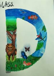 Each animal alphabet letter coloring page is creatively designed to incorporate an animal whose name begins with the featured letter. Illuminated Letter Art Ed Central 7th Grade Art Lessons Middle School 7th Grade Art School Art Projects