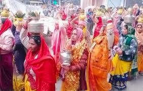 जसपुर : श्री लक्ष्मी नारायण भगवान की मूर्तियों की स्थापना से पहले निकाली कलश  यात्रा - Mahanaad News