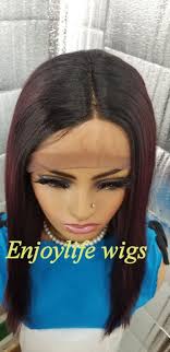 Asymmetrical human hair lace front wig