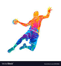 Become a certified handball official today! Abstract Handball Player Jumping With The Ball Vector Image On Handebol Andebol Handbol