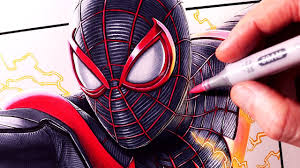 Made with copic markers, holbein and luminace pencils on a3 perfect coloring paper.📲 follow◎ facebook. Let S Draw Spider Man Miles Morales Fan Art Youtube