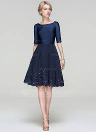 Us 139 00 A Line Princess Scoop Neck Knee Length Tulle Cocktail Dress With Sequins Jj S House Cocktail Dresses With Sleeves Party Dresses With Sleeves Royal Blue Bridesmaid Dresses