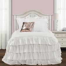 Comfortable, cozy ticking stripe bedding will give your bed a chic farmhouse update. Allison Ruffle Skirt Bedspread Set Lush Decor Www Lushdecor Com Lushdecor