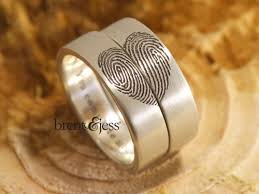 Custom Fingerprint Wedding Bands Handcrafted By Brent Jess In 2020 Fingerprint Jewelry Fingerprint Wedding Bands Silver Wedding Bands