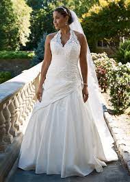 David S Bridal Taffeta Lace Halter A Line Plus Size Wedding Dress Style 9v3194 Wedding Dresses Taffeta Davids Bridal Wedding Dresses Plus Size Wedding Gowns
