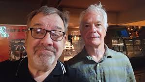 George's evening hangout with a cat