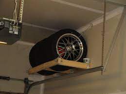 Tires and wheels shown in photo not included. Tire Rack For The Workshop Tire Storage Diy Garage Storage Garage Storage