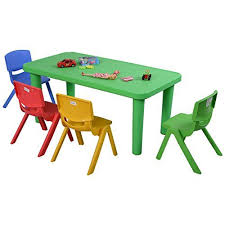 Costzon New Kids Plastic Table And 4 Chairs Set Colorful Https Www Amazon Com Dp B01h6kz0p6 Ref Cm Sw Kids Table And Chairs Plastic Tables Cool Furniture