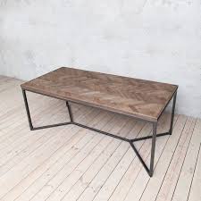 Industrial coffee table with black metal base & oak effect top. Oak Model Tower H Best Price In The Uk Industrial Dining Table Industrial Table Legs Steel Dining Table