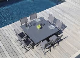 Pour plus de facilité à l'usage, une version pliante carrée vous permet d'optimiser l'espace et de l'hiverner facilement : Table Barcelona 100 145 X 145 Cm 6 Chaises Ida Pliantes Proloisirs