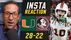 Miami owned the line of scrimmage and the combo of Carson Beck and Malachi  Toney is scary good. Our reaction to Miami's 28-22 win over Florida  State..., #collegefootball #miamihurricanes #floridastate ...