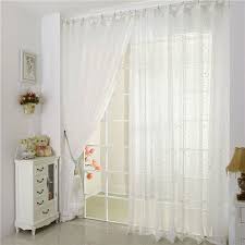 Printed & embroidered sheer curtains. Star Patterns White Patterned Sheer Curtains Are Cute