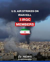 Three members of Iran's Islamic Revolutionary Guard Corps (IRGC) were killed in US strikes on Iran, according to Iran's Mizan news agency. The deaths come amid renewed exchanges of attacks that have