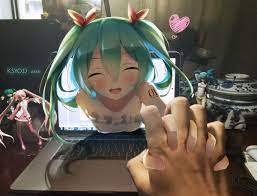 Suddenly Hatsune Miku Starts Coming Out Of Your Computer Screen What Do You Do In 2021 Hatsune Miku Vocaloid Miku