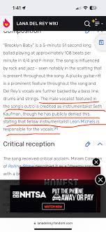 Quindi chi è responsabile dei cori in Brooklyn baby? : r/lanadelrey