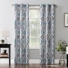 Ambesonne teal and white curtains, pastel colored grunge looking feathers flying bohemian ethnic, window treatments 2 panel set for living room bedroom decor, 56 x 63, teal dark blue white (set of 2) by east urban home. Hana Ikat Geometric Semi Sheer Grommet Curtain Panel Teal No 918 Target