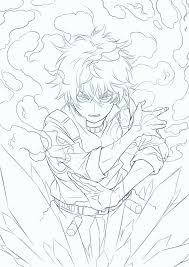 Printable todoroki shouto coloring pages. Boku No Hero Academia Lineart
