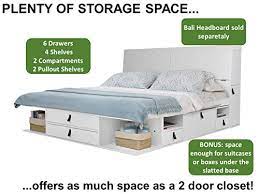 Memomad bali storage platform bed with drawers (full size, off white). Memomad Bali Storage Platform Bed With Drawers Queen Size Off White Pricepulse