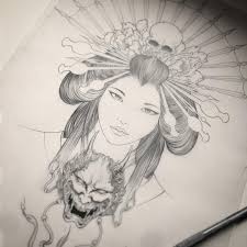 Rdt Reddemon Reddemontattoos Geisha Drawing Art A Little More Progress On This Piece Not Done Yet Inspiracao Para Tatuagem Tatoo Gueixa