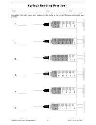 Syringe Reading One Step Worksheet Downloads Syringe Human Body Worksheets Nursing Students