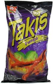 I should put a taki in my mouth and my eyes quiver and my mouth should fill up with saliva because there's so much delicious seasoning on it. Takis Fuego Hot Chili Pepper Lime Flavored Rolled Tortilla Minis 9 88 Oz Pack Of 3