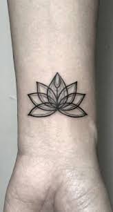 Image Result For Lotus Flower Tattoo Color Lotus Tattoo Wrist Geometric Tattoo Lotus Feminine Tattoos Blossomed lotus flower tattoo below chest. pinterest