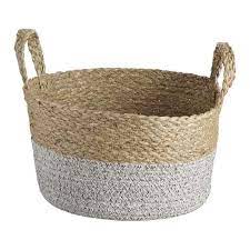 Ombre Home Weathered Coastal Storage Basket Natural White Storage Baskets Basket Storage