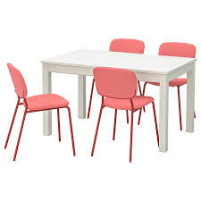 Laneberg Karljan Table And 4 Chairs White Red Red Ikea Ikea Dining Sets Ikea Dining Upholstered Chairs