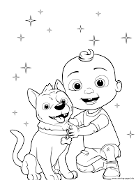 For boys and girls, kids and adults, teenagers and toddlers, preschoolers and older kids at school. Baby Cocomelon And His Dog Coloring Pages Printable