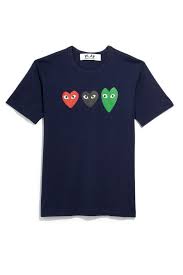 Comme Des Garcons Play 3 Heart T Shirt Mens Outfits Mens Clothing Styles Shirts