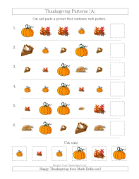 The Thanksgiving Picture Patterns With Size And Shape Attributes A Math Worksheet From T Thanksgiving Math Worksheets Thanksgiving Math Thanksgiving Pictures