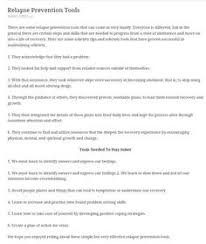 If you paid attention in history class, you might have a shot at a few of these answers. Relapse Prevention Worksheets