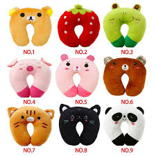 Hot Sale 8 Styles U Shaped Plush Pillow Travel Pillow Cartoon Animal Car Headrest Doll Almofadas Itens Para O Bebe Almofada De Pescoco