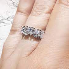 10k gold 4 mm polished wedding band reg. 5 Stone Pear Shaped Diamond Band In 14k White Gold Fascinating Diamonds