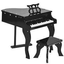 Kids Children Classic 30 Key Baby Grand Wooden Piano With Bench Birch Wood Black For Sale Online Ebay