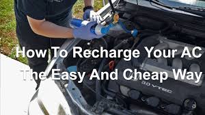 You can recharge the system yourself with a charging kit and some refrigerant, as long as your car uses r134a. How To Recharge Your Car S Air Conditioner System Fast And Easy Youtube